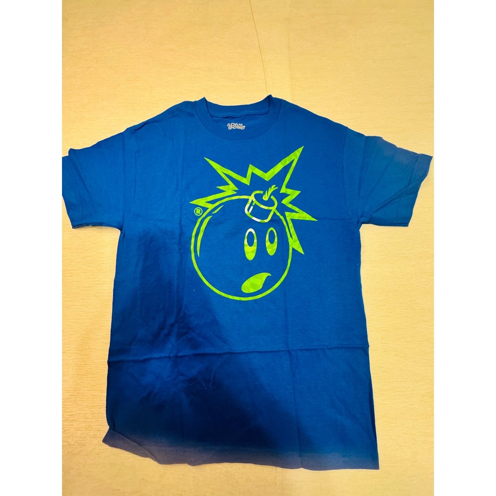 Adam Bomb by The Hundreds Graphic Tee Blue Lime Green Streetwear Mens Medium